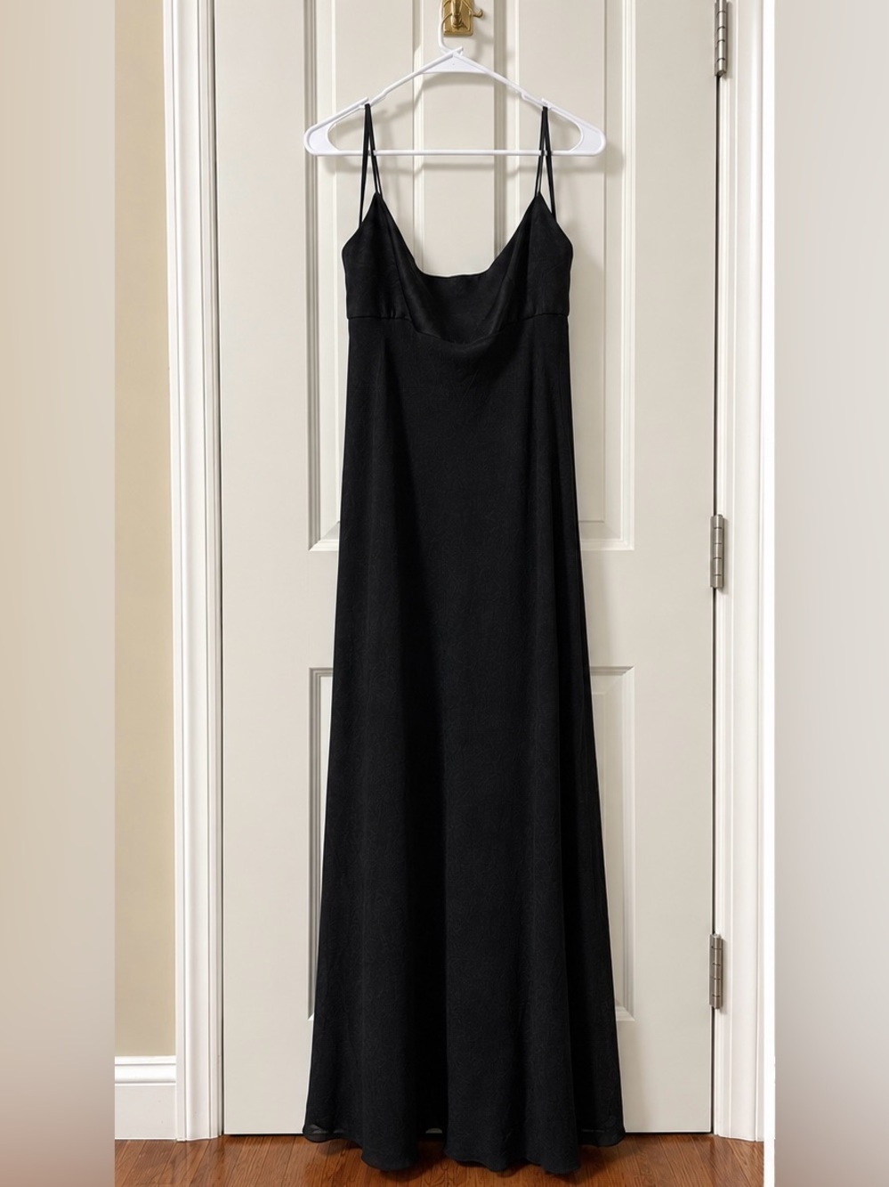 Black Slip Maxi Dress with Spaghetti Straps
